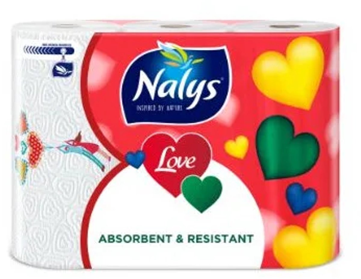 Nalys Keukenpapier Resist Love 6 Rol + 2 Rol gratis