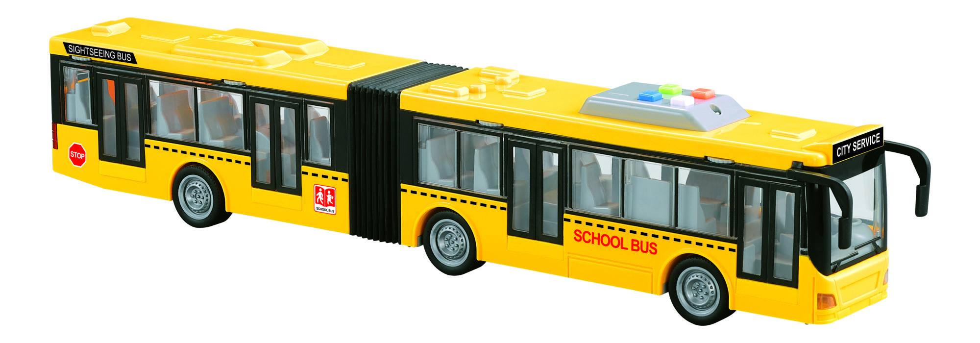 Gelede Bus, Accordeon Bus 28 cm met licht en geluid