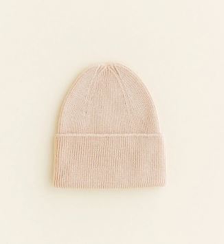 Hvid Muts Beanie Fonzie Newborn Oat