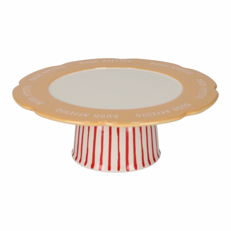 JENS Living Taartplateau Buon Appetito 26.5x11 cm - Keramiek - Serveerplateau