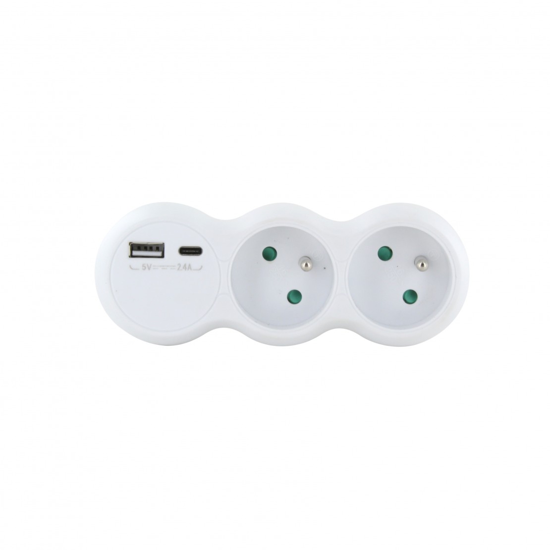 Chacon Dominostekker met USB-A en USB-C 2 x 16A stopcontact