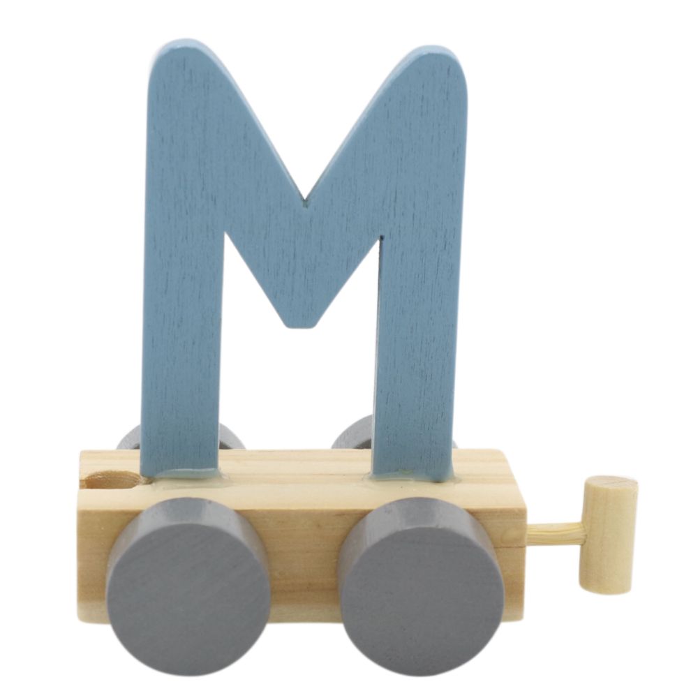Treinletter Hout M Blue