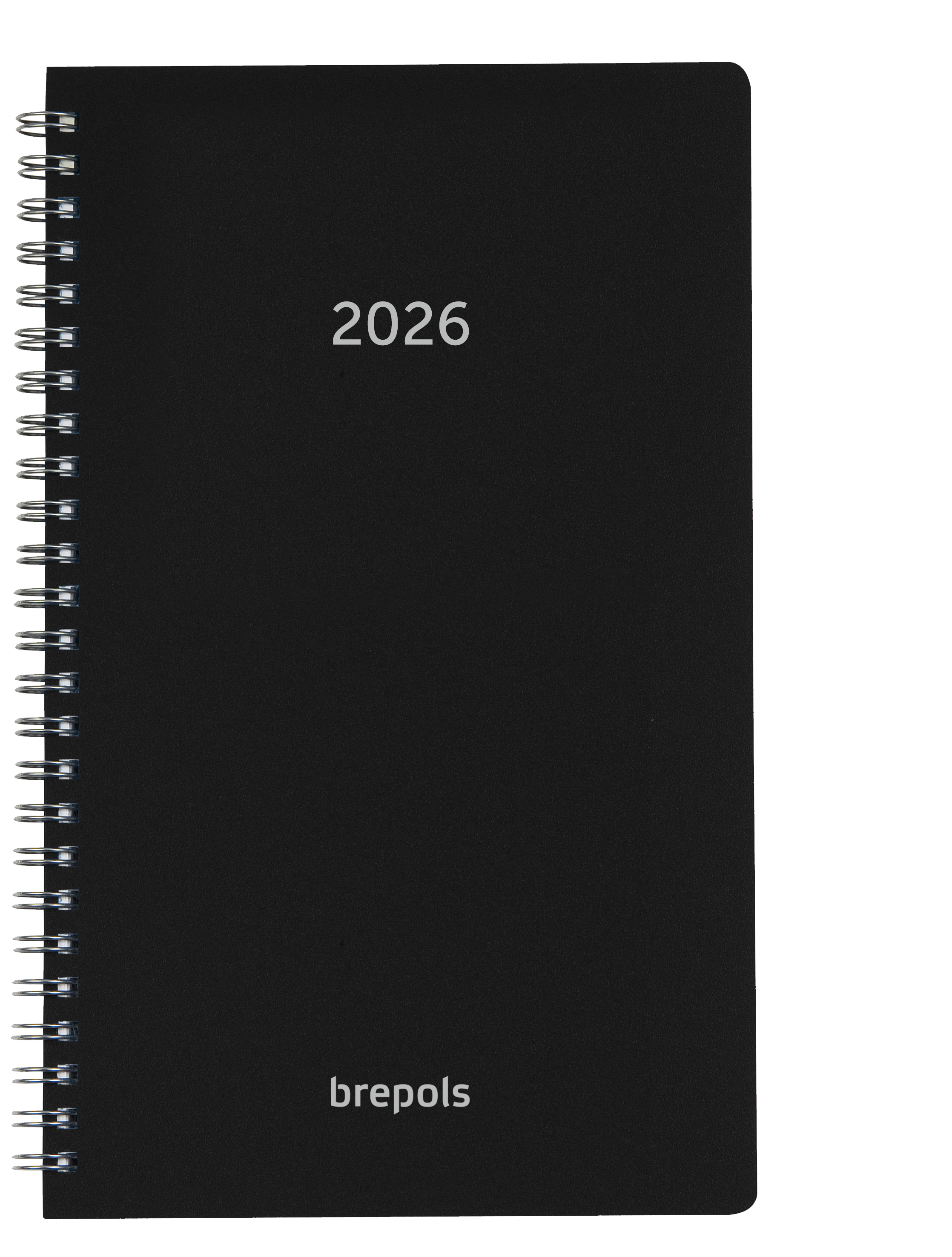 Brepols Agenda 2026 Breform Polyprop 1dag/pag  Zwart 10x16.5 cm