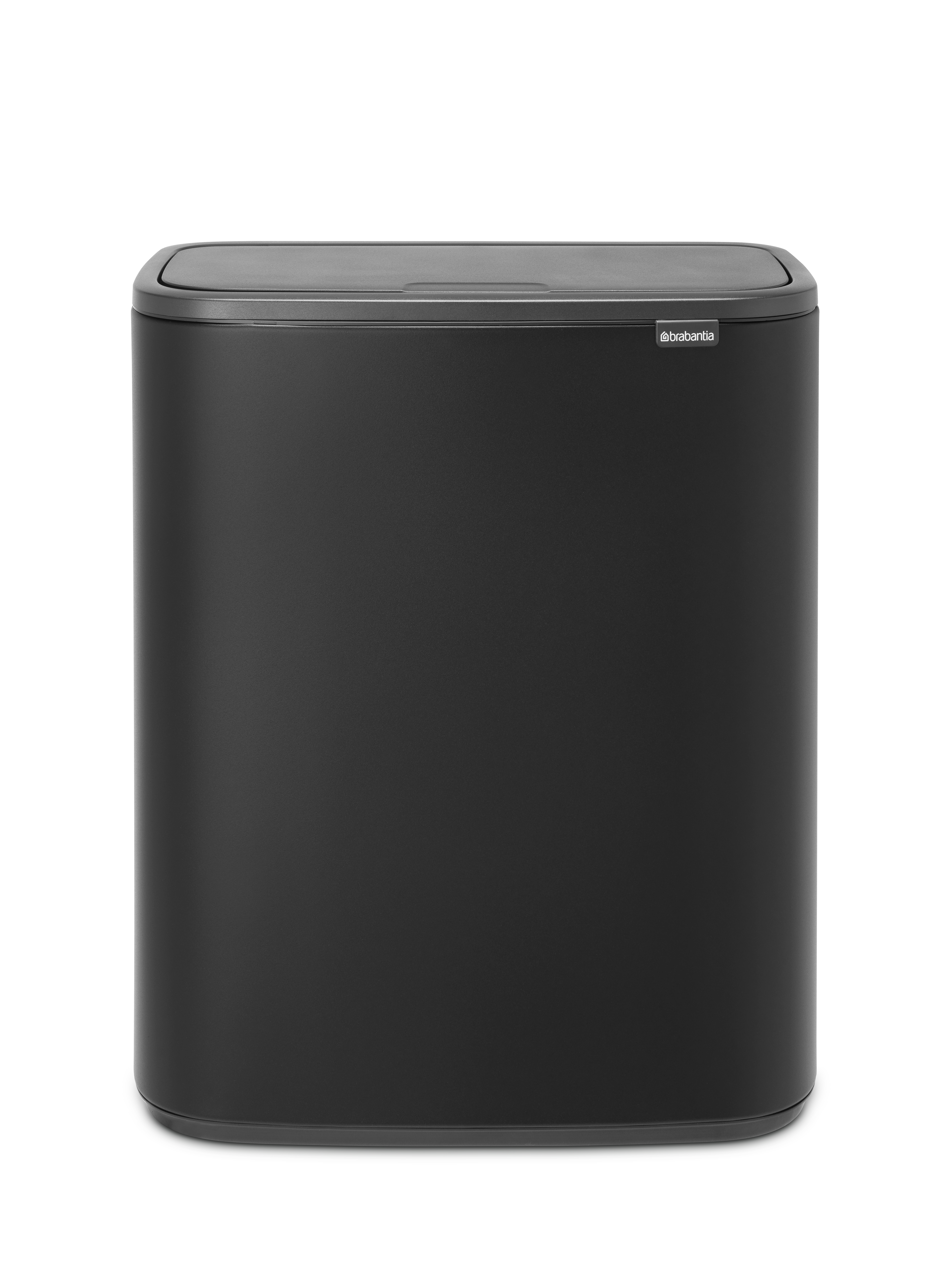 Brabantia Afvalemmer Bo Touch Bin 2x30l Mineral Moonlight Black - RVS - 54.5x31.2x65.6 cm