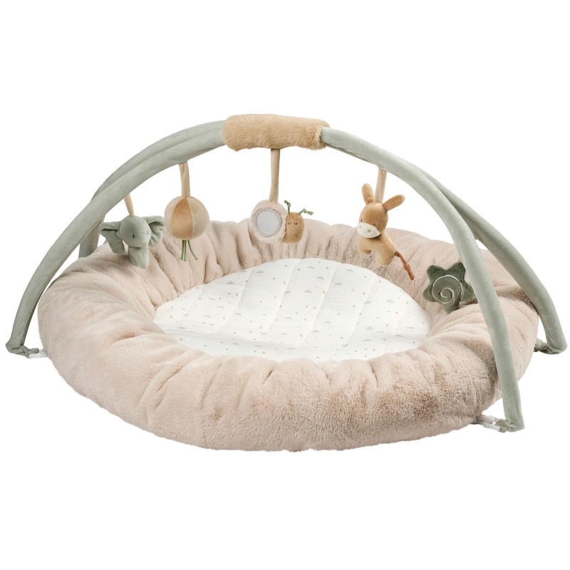 Nattou Speelmat Loulou Gevuld Rond met Bogen Gewatteerd 90x90 cm