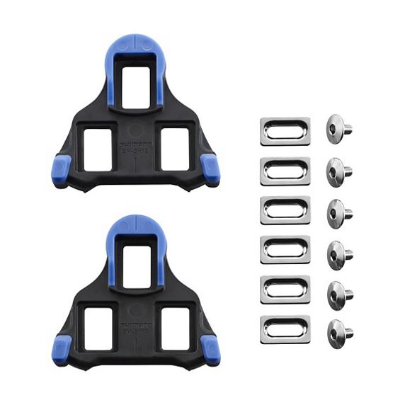 Shimano SM-SH12 Schoenplaatjesset blauw-zwart Scharnierpunt aan voorkant