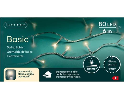 Kerstverlichting Basic LED 6m - 80 Lights - Clear/Warm White - In/Outdoor