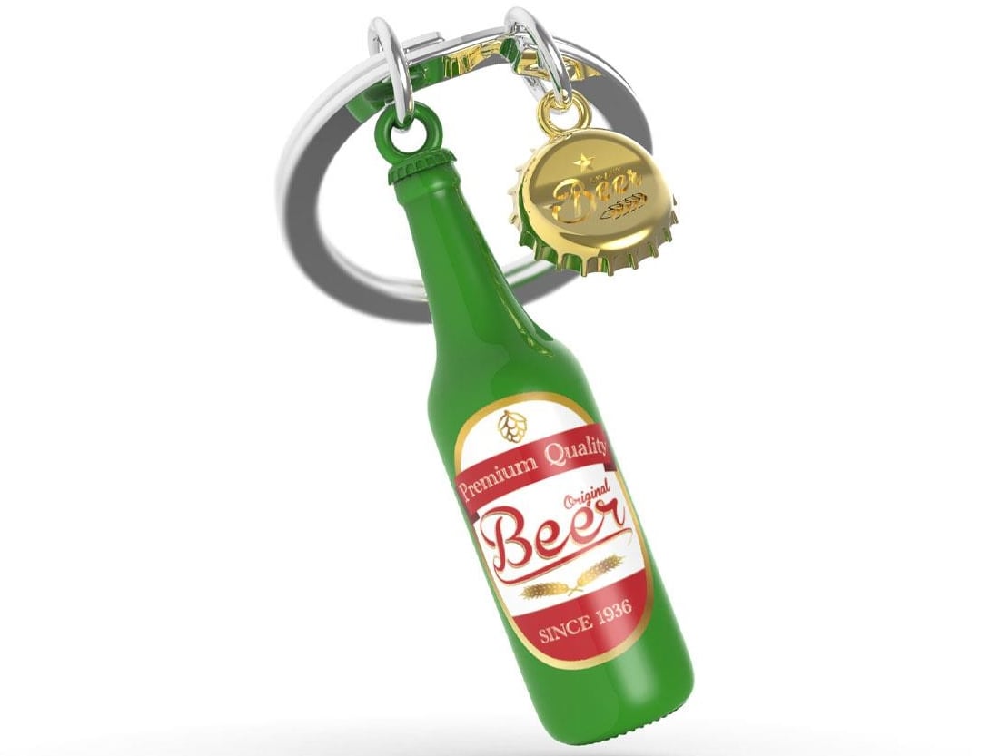 Chocli Sleutelhanger Bierfles Groen