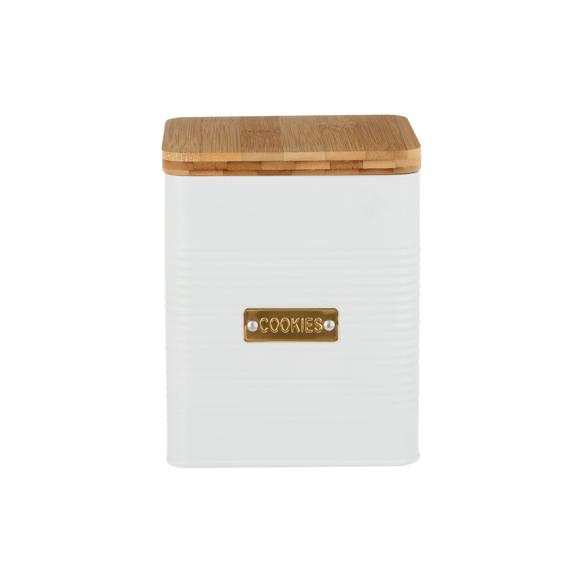 Typhoon Koekjestrommel Otto Square 14x14x16 cm - Metaal - Wit