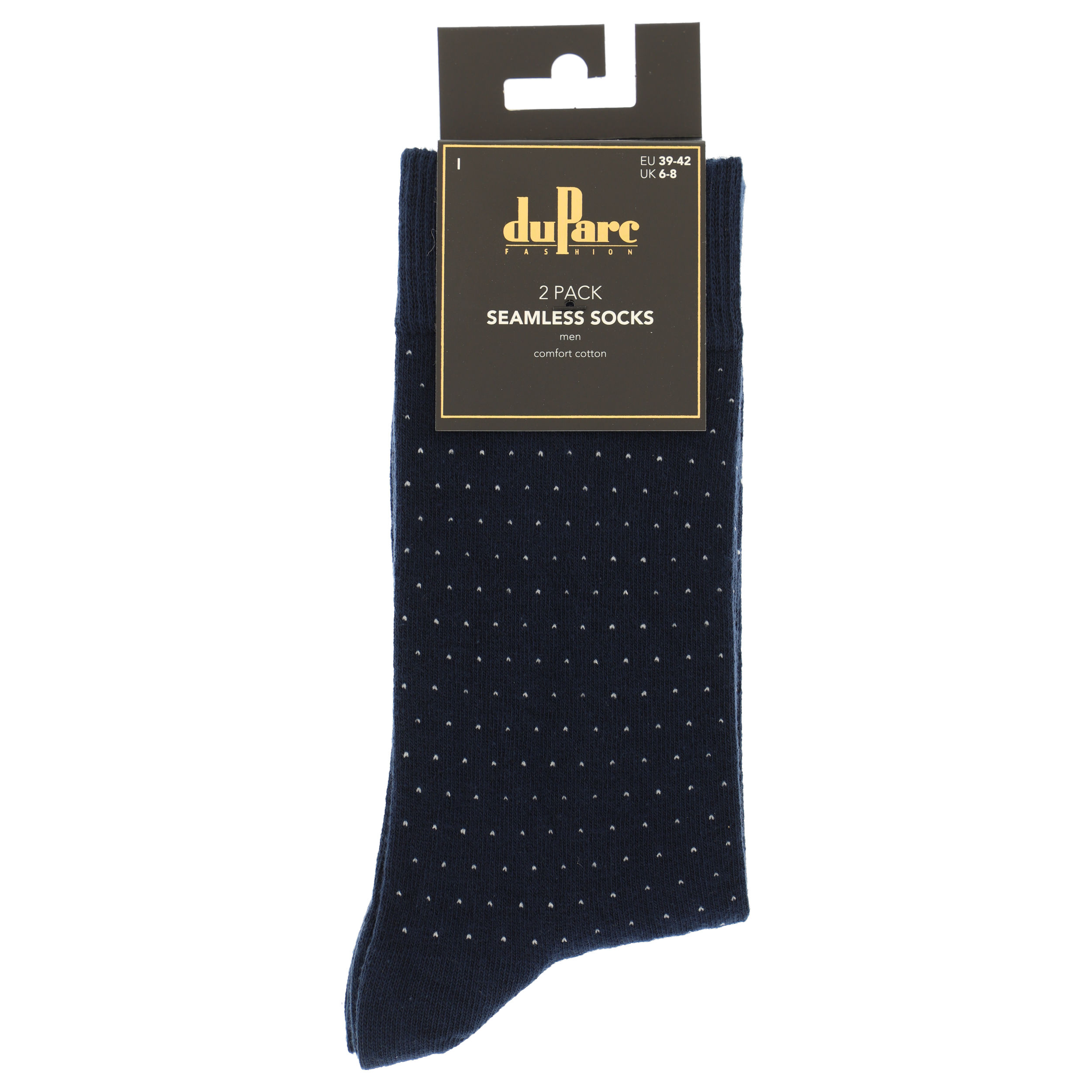 DuParc Sok Heren 2 paar Plumetis DP5104 - Navy - maat 39/42