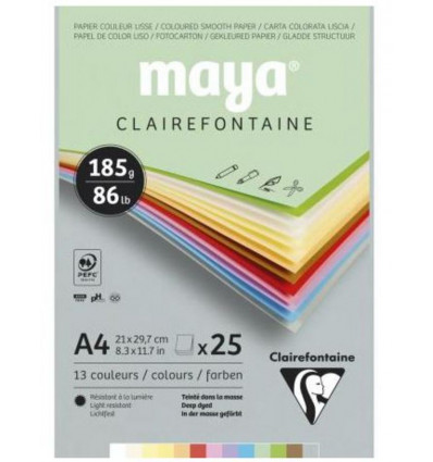 Clairefontaine Maya Tekenblok A4 Pastel 185 g - 25 vel