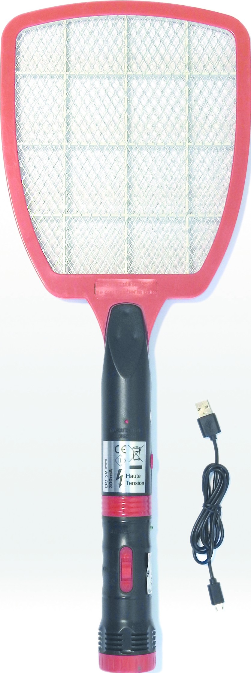 Fly Shock Elektrische Vliegenmepper met Zaklamp - USB Oplaadbaar