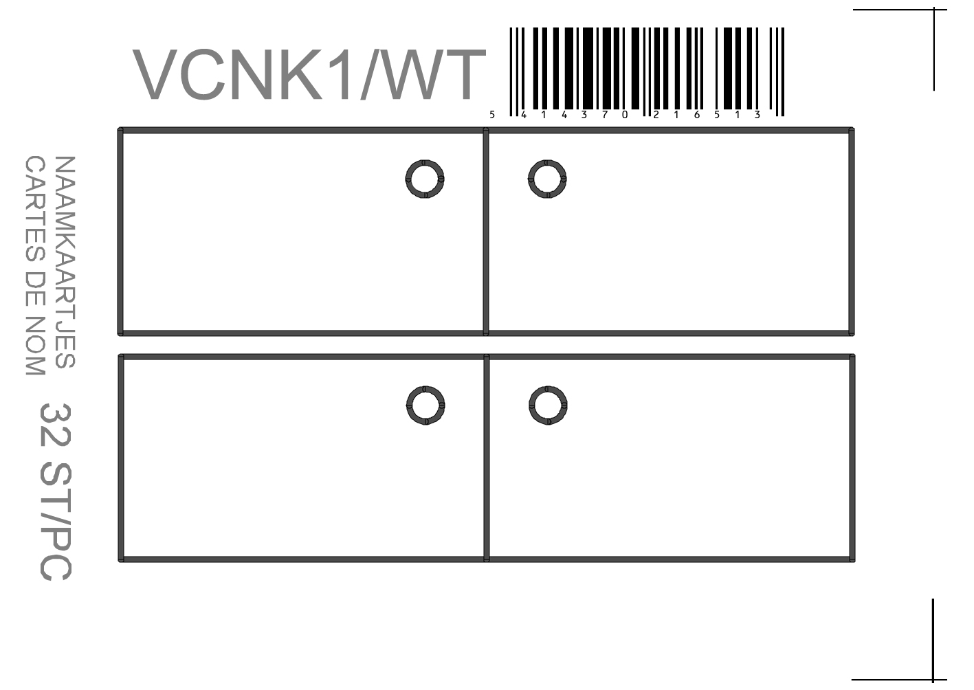 D & F Naamkaartje Effen Wit - 32 stuks