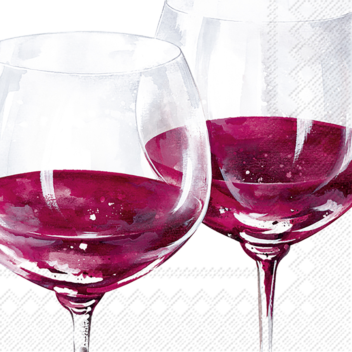 Ihr Cocktailservetten 25x25 cm 20 stuks Red Wine Glasses