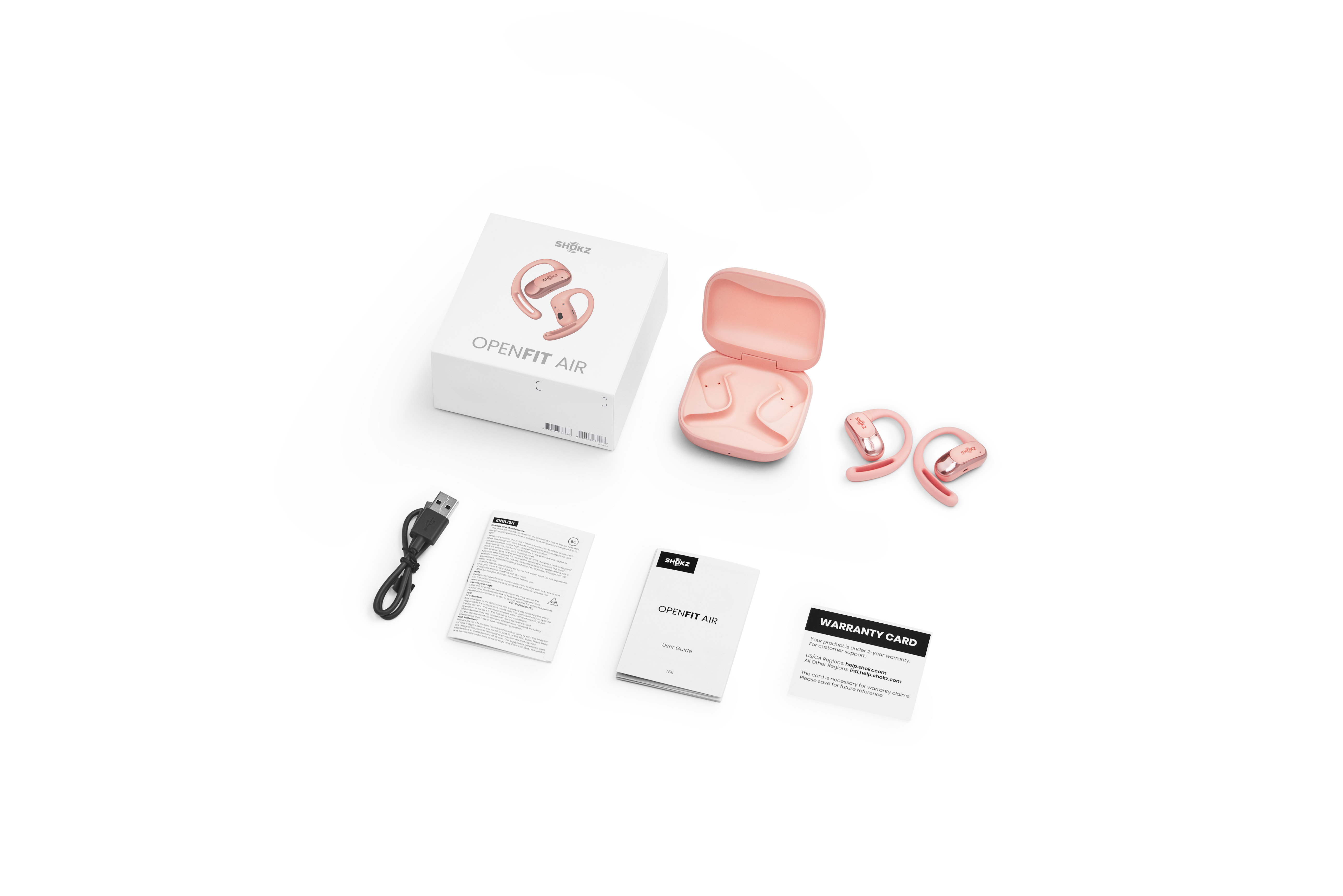 Shokz OpenFit Air Open-Ear Oortjes Roze