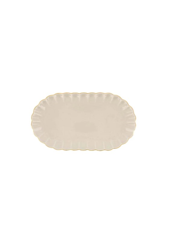 zusss / serveerschaal met schulprand / beige