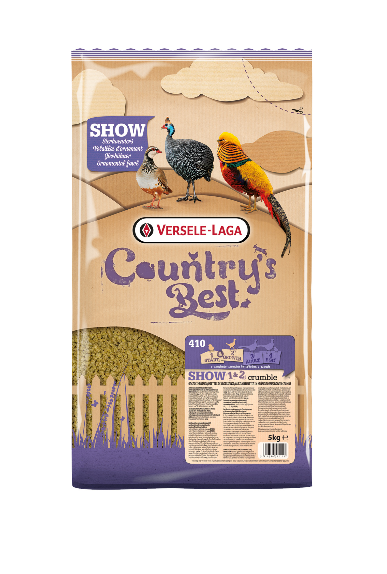 Country's Best Show 1 & 2 Crumble 5 kg - Pluimveevoeder