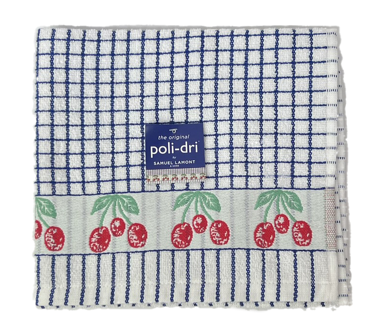 Samuel Lamont Keukenhanddoek Poli-Dri Jacquard Blue/Cherry 50x70 cm