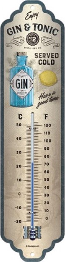 Nostalgic Art Thermometer Gin & Tonic Served Cold