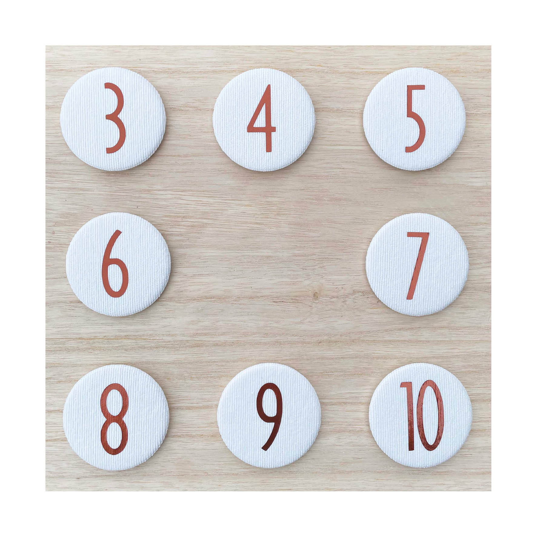 Cijferbuttons - Koper - 3-4-5-6 Safe Button