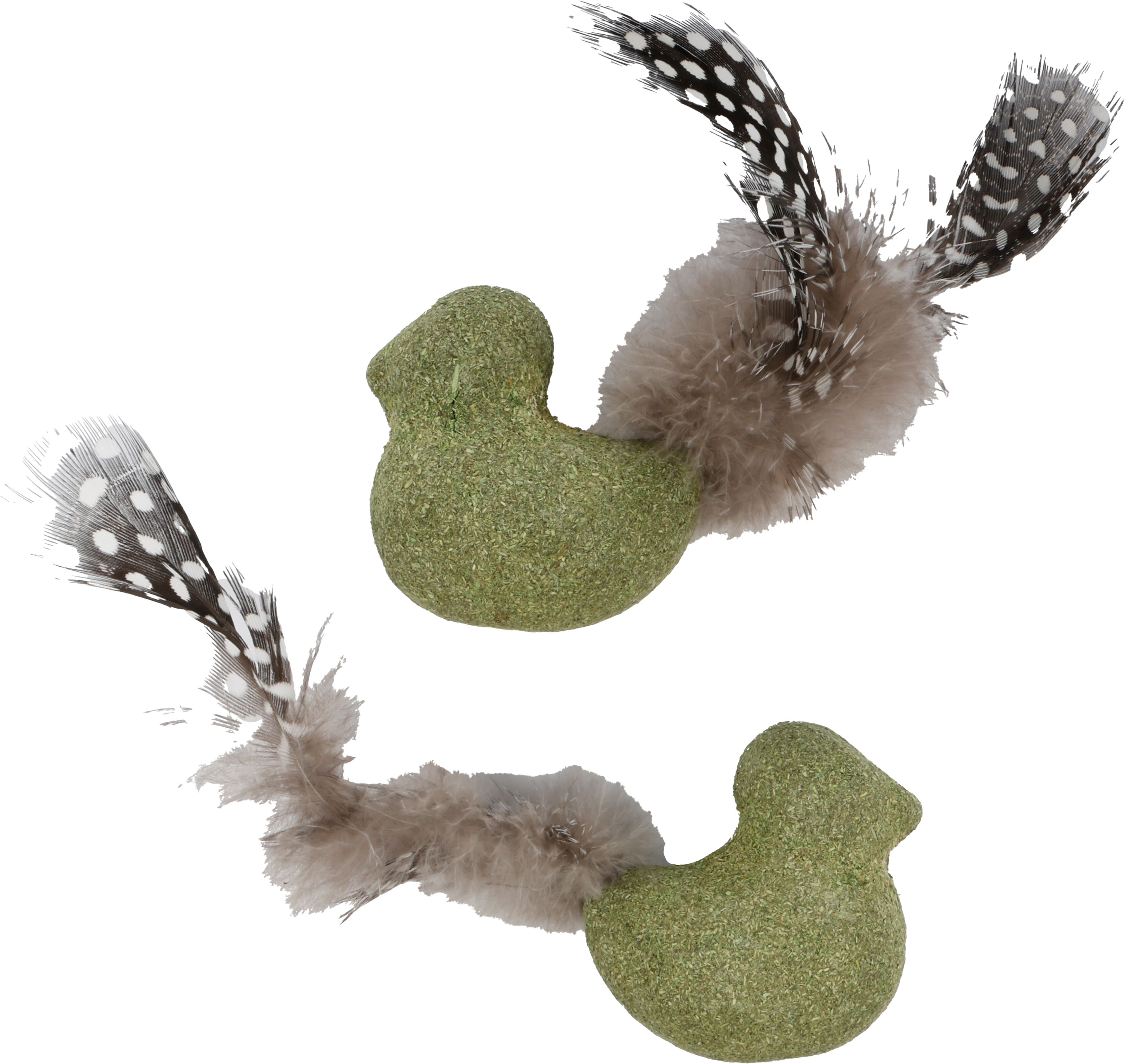 Flamingo Kattenspeelgoed Vogel Katti 9.5x3x4.5 cm Groen met Veren