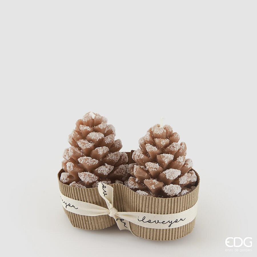 EDG Kaars Dennenboom Hazelnut 2 stuks 110g - 6x9 cm - 8 Branduren