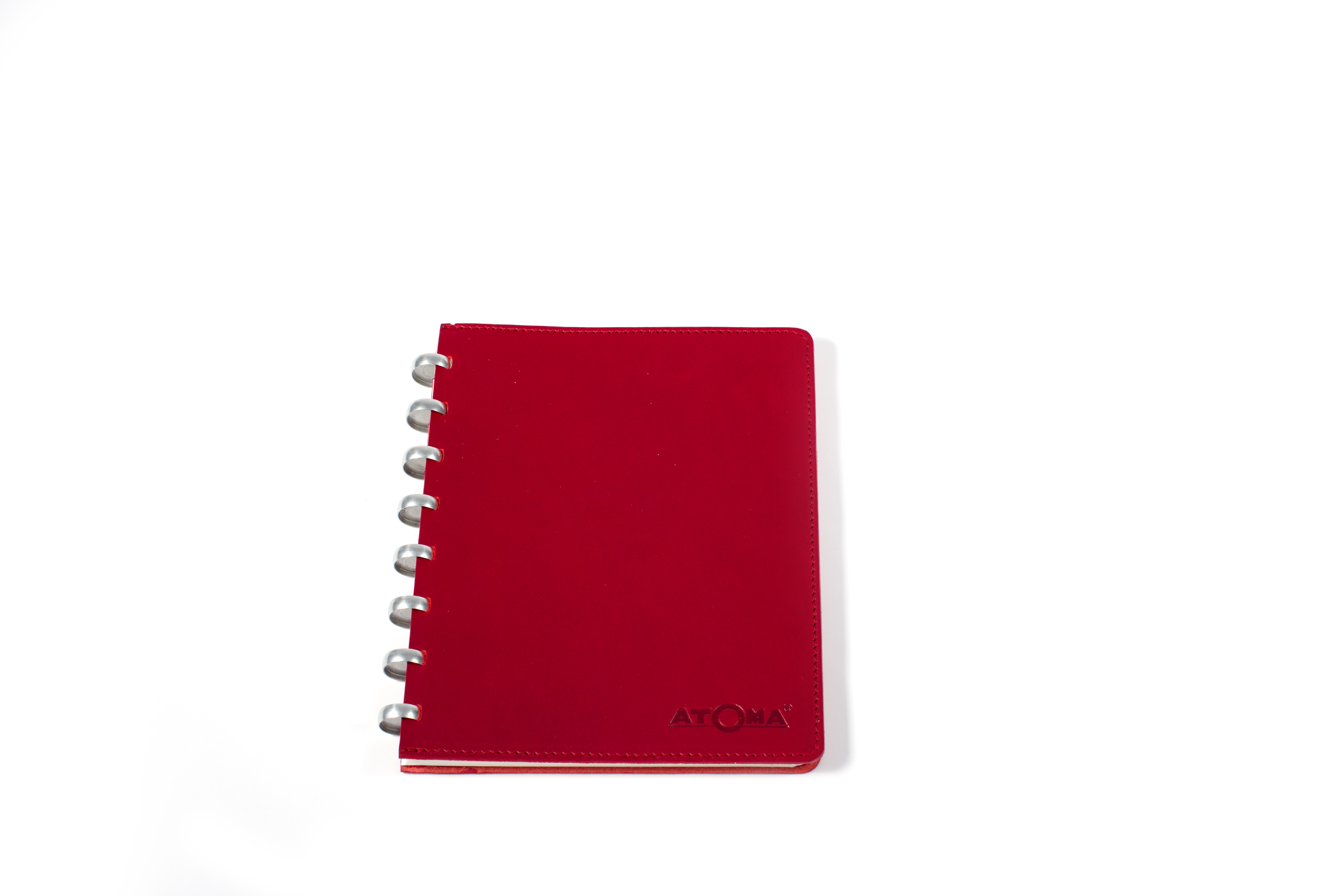 Atoma Schrift A5 PUR Rood Uni - 144 pag. - Leder - Crème Papier