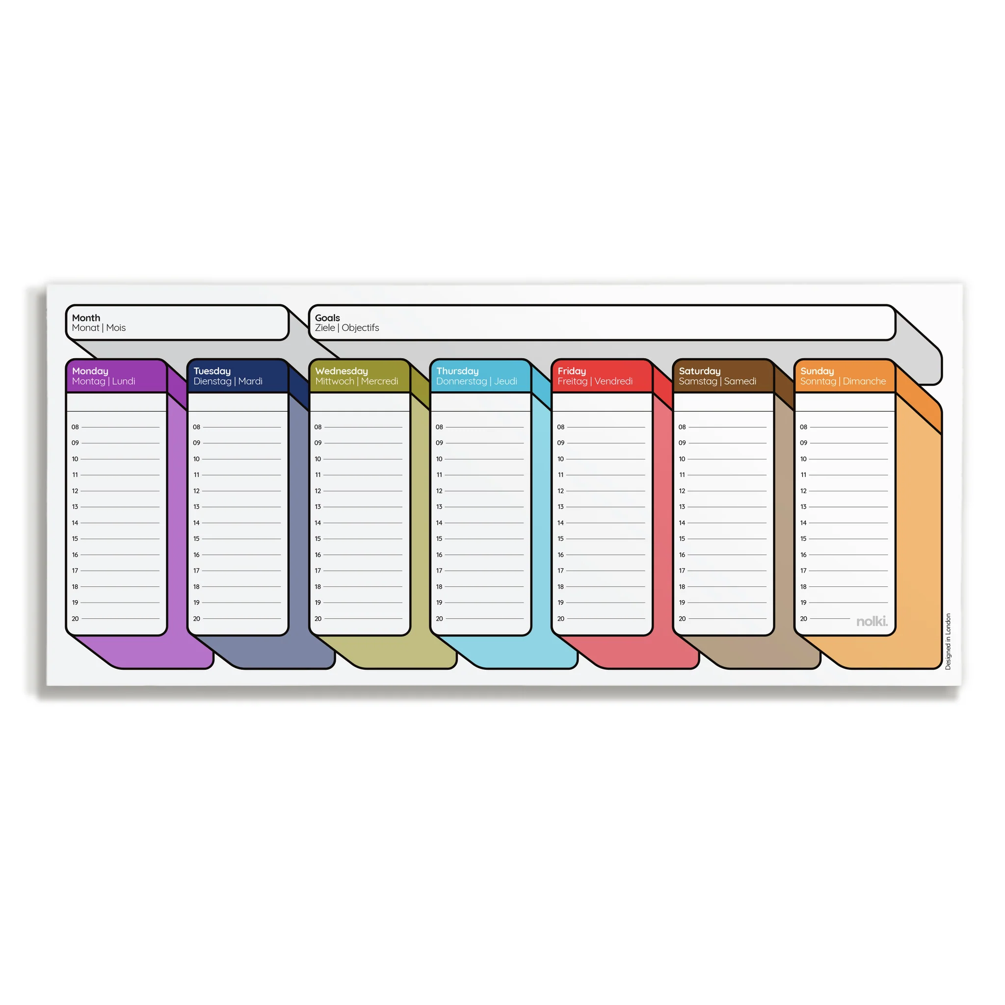 Nolki Desk Planner Medium Blocki 30x13 cm 50 blz