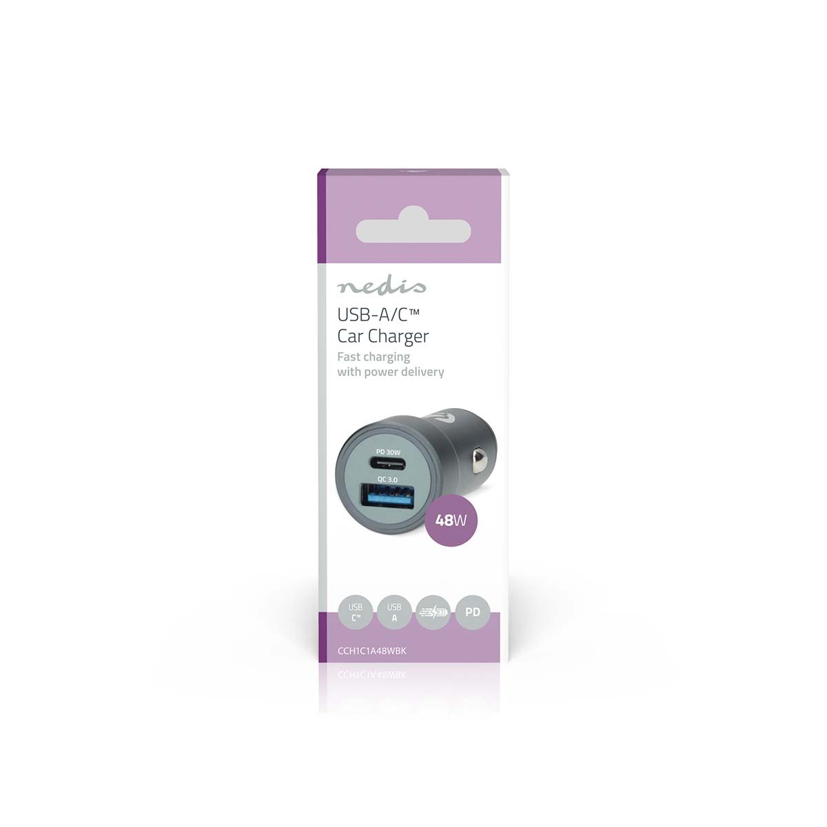 Nedis Autolader 48 W 2 Uitgangen USB-A /USB-C