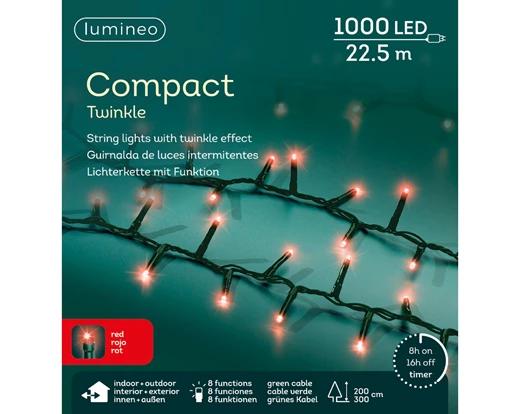 Kerstverlichting LED Compact Twinkle 22.5m - 1000 leds - Green/Red - In/Outdoor