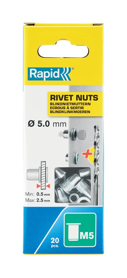 Rapid Blindklinkmoeren M5 met boor 20 stuks