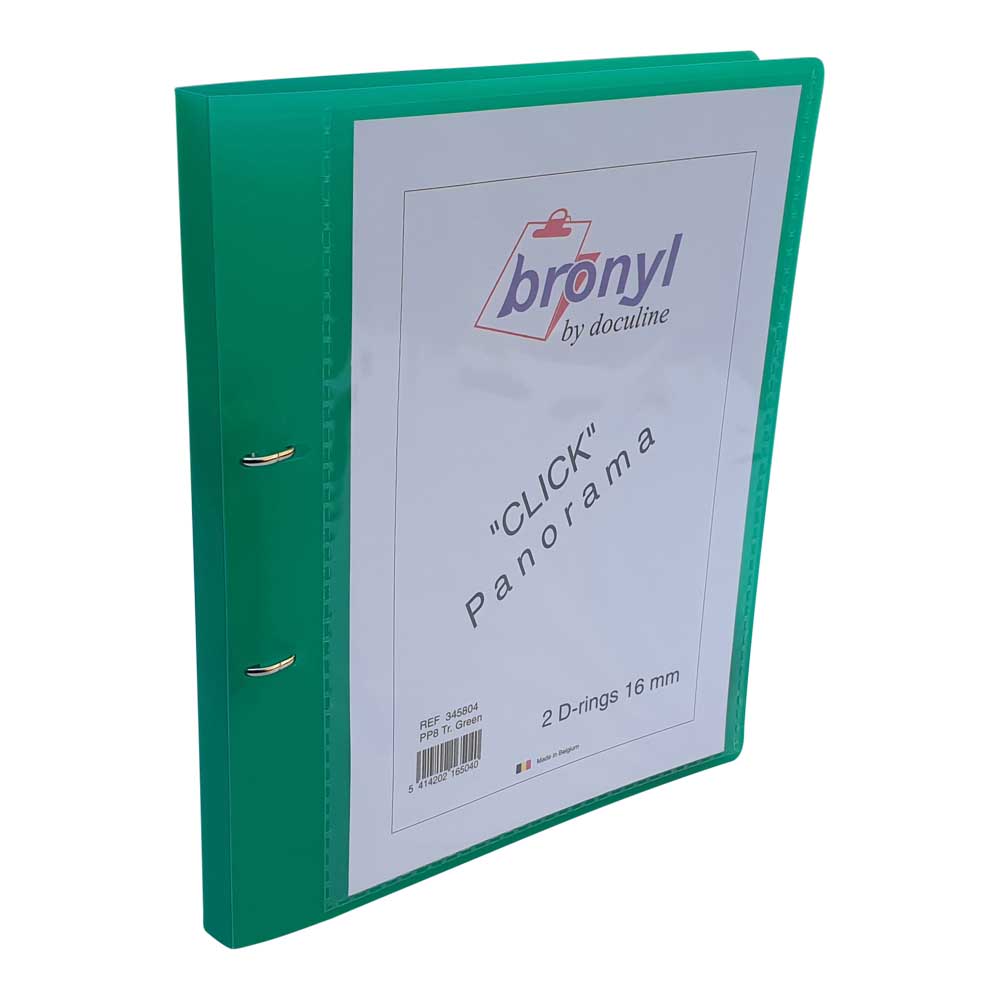 Ringmap A4 Click Panorama Transparant PP8/10 - Groen - Ringen 16 mm ...