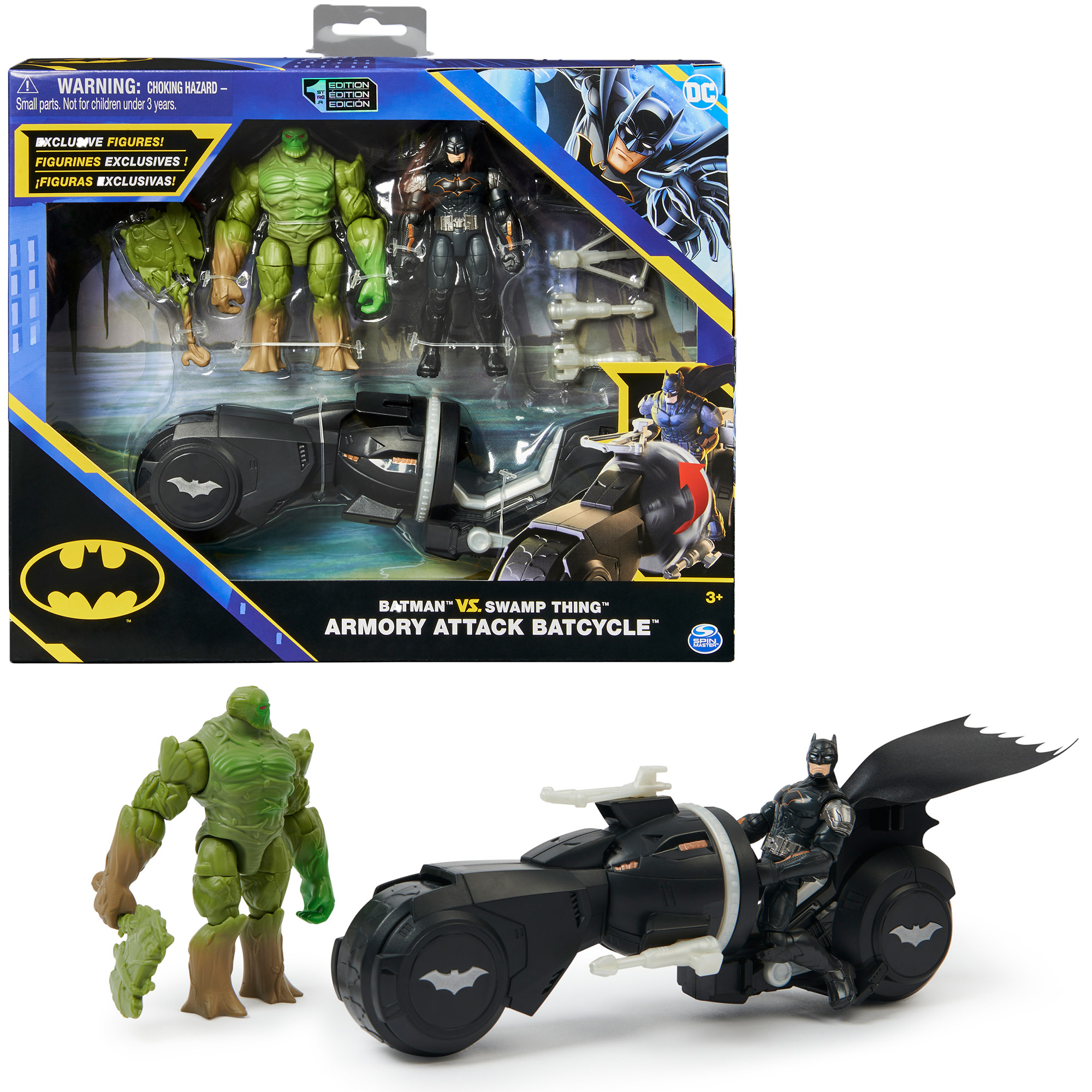 Batman Batcycle met 2 figuren van 10 cm Armory Attack Batcylce