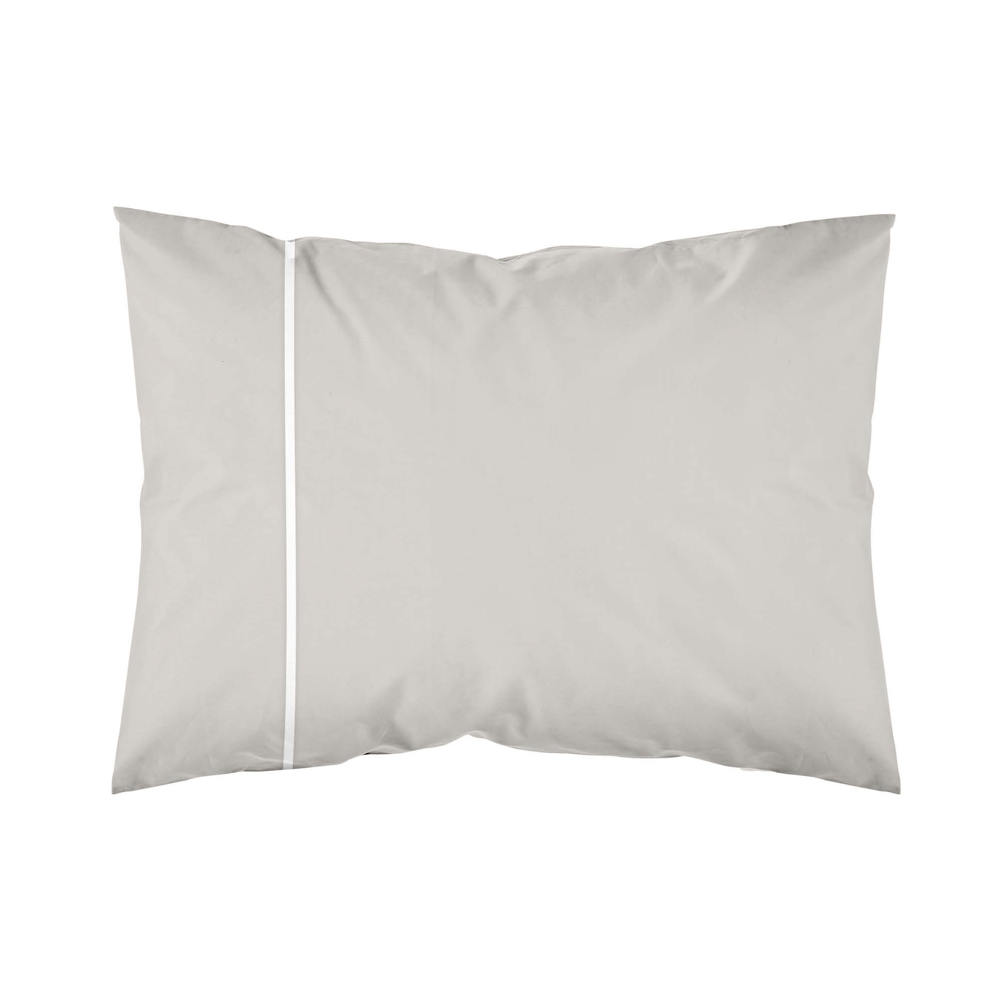 Romanette Basic Kussensloop 65x65 cm Katoen Zilver Wit met Paspel - 2 stuks