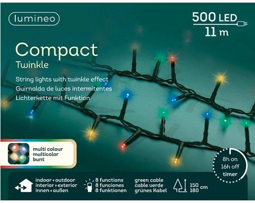 Kerstverlichting LED Compact Twinkle 11m - 500 Lights - Green/Multicolor - In/Outdoor