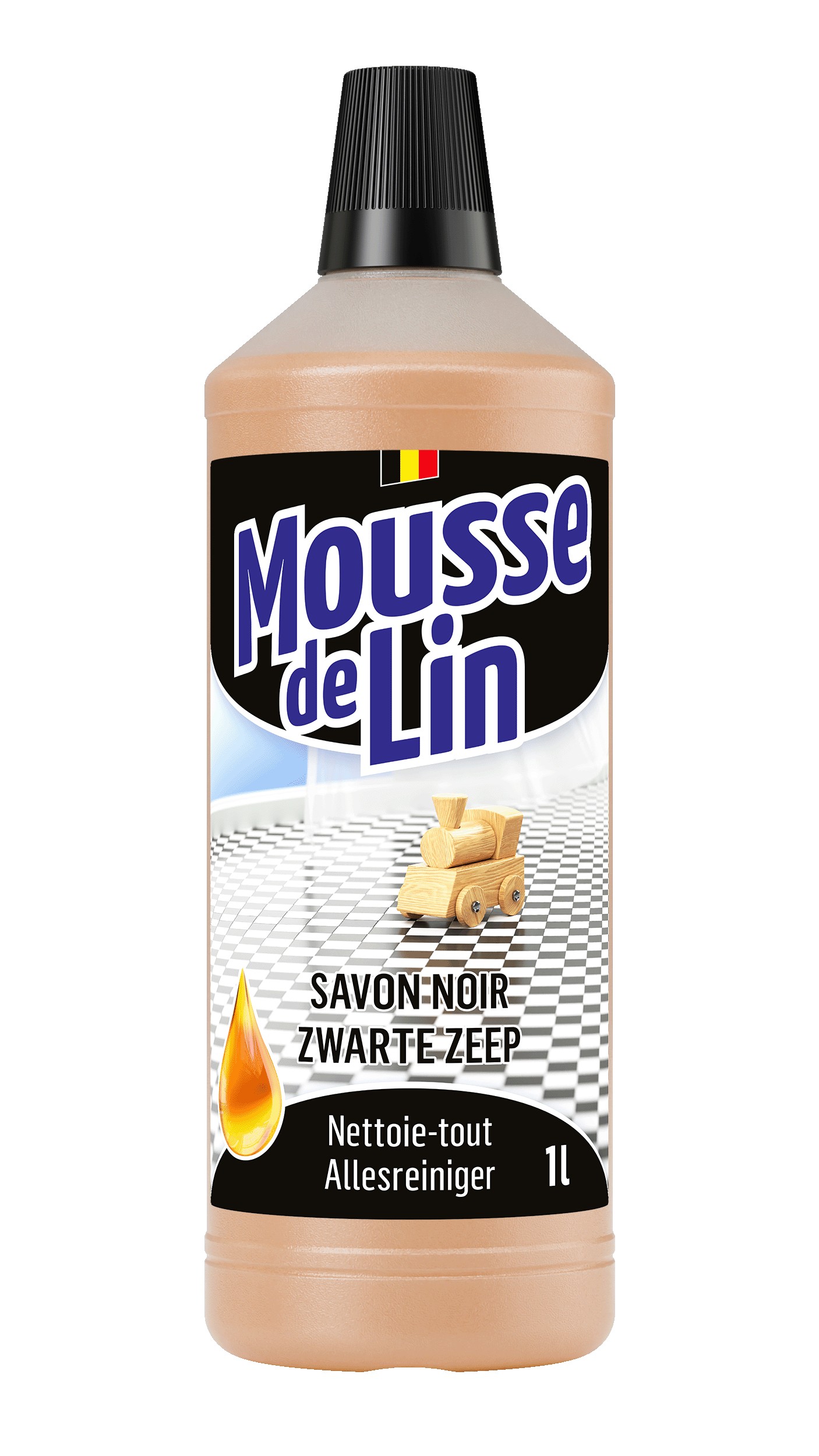 Mousse de Lin Zwarte zeep - 1L