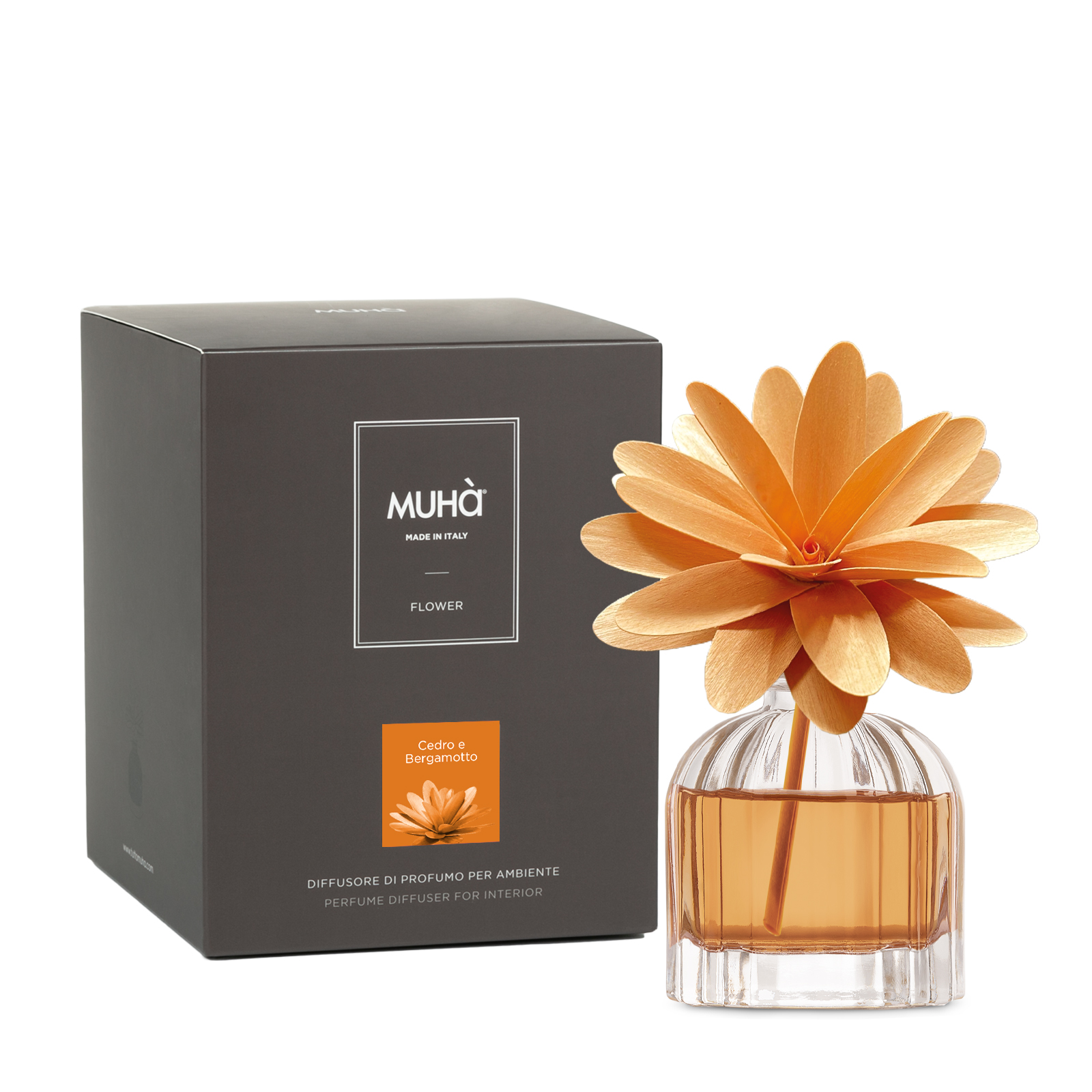 Muhà Geurdiffuser Flower Orange 60ml - Cedar & Bergamot