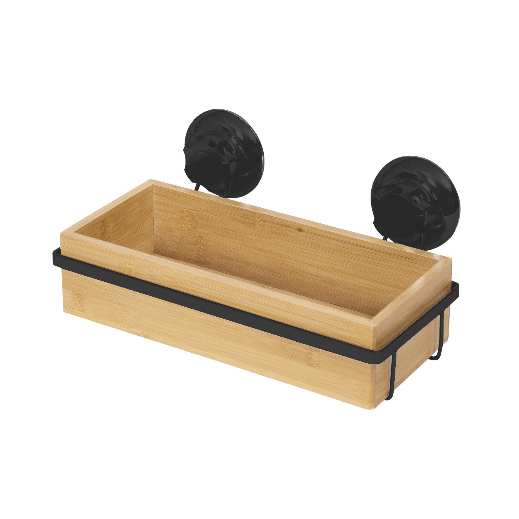 Compactor Douchemand 27.6x14.8x12.7 cm - Bamboe/Metaal Zwart - Draagkracht tot 12kg