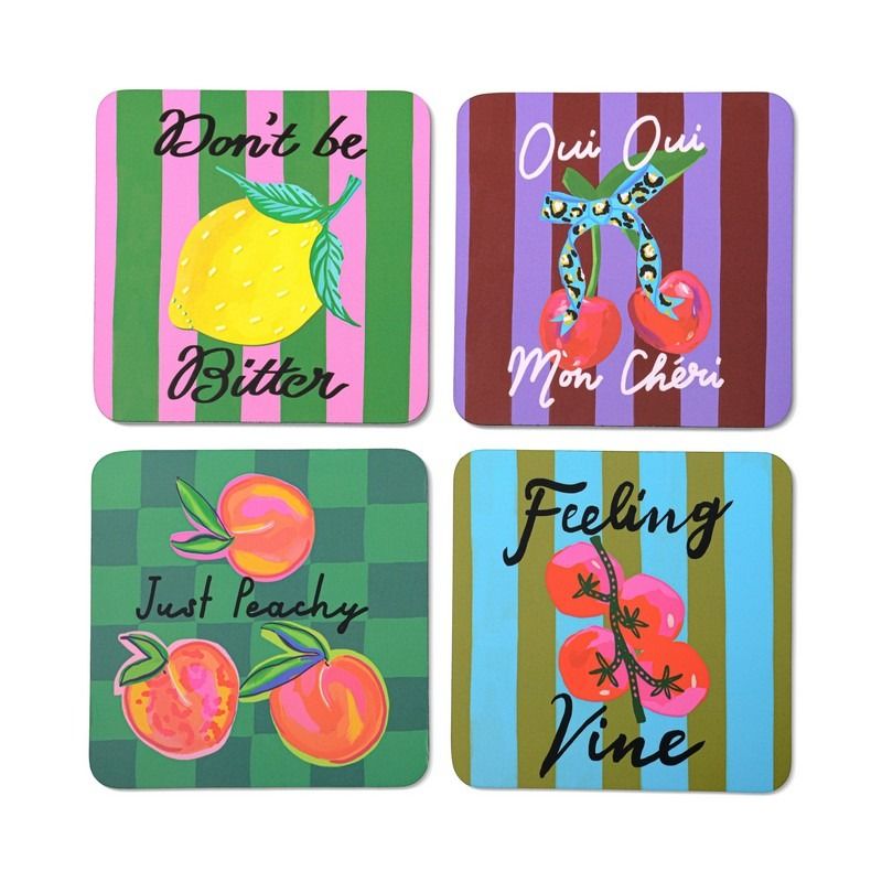 Hijinx Glasonderzetter Fruit set 4 stuks