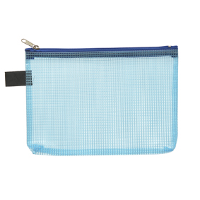 Foldersys Pochette A6 Transparant Blauw met Rits