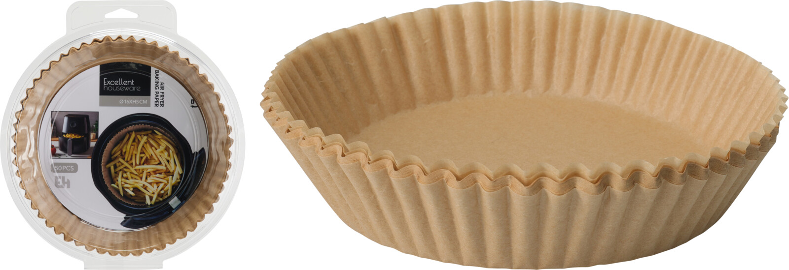 Airfryer Bakpapier Rond 16x45 cm - 50 stuks