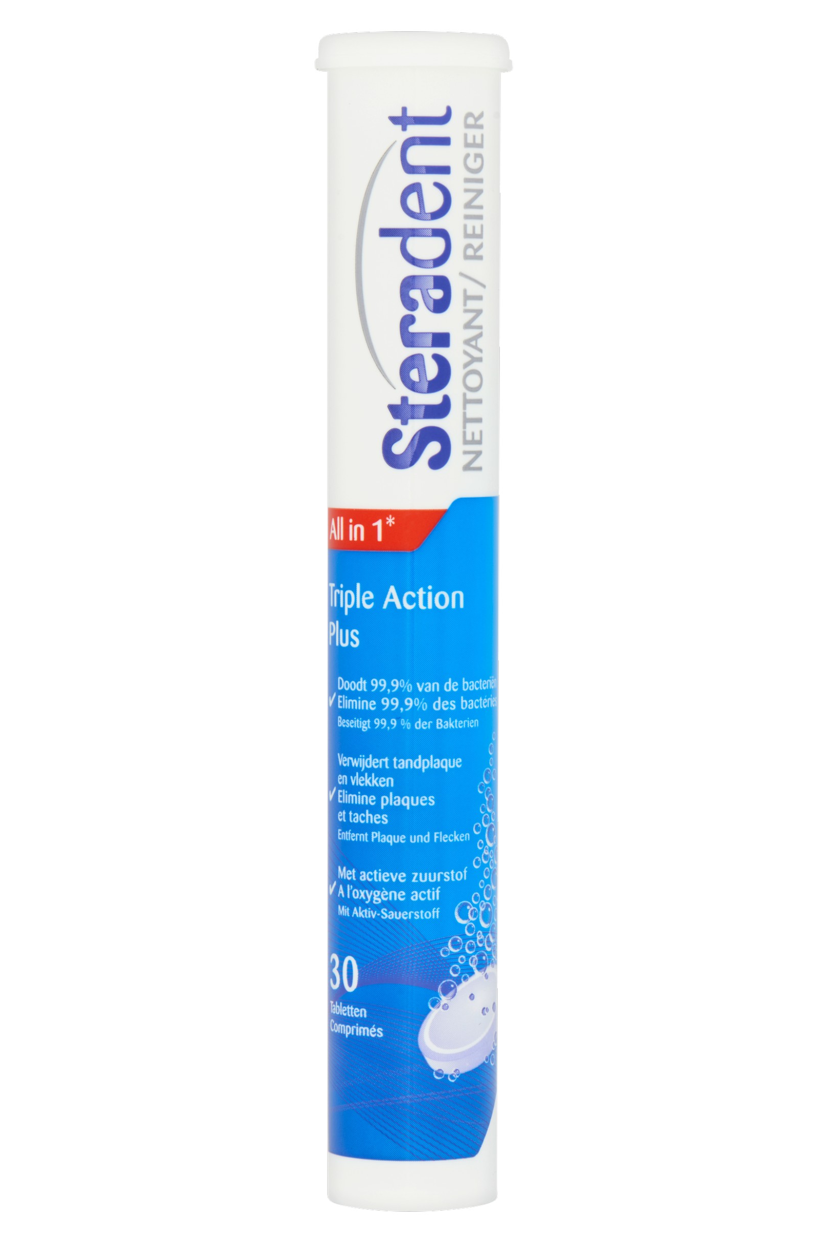 Steradent Tandreiniger Triple Action Plus Allin1 30 tabs