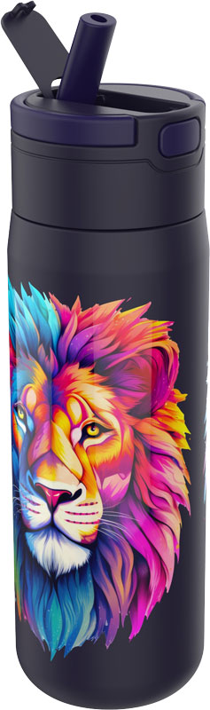 Lunch Buddies Drinkfles RVS 600ml Leeuw