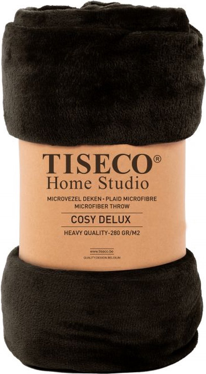 Tiseco Home Studio Plaid Cosy Delux 240x220 cm Microflanel Zwart