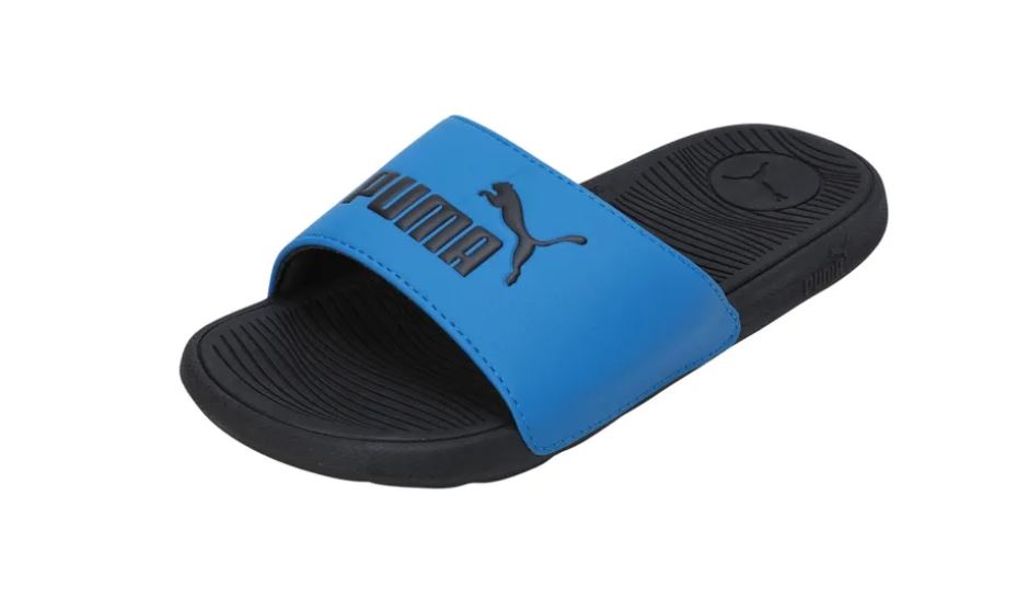 Puma Badslipper Jongens Cool Cat 2.0 Zwart/Kobalt - maat 4 - maat 37