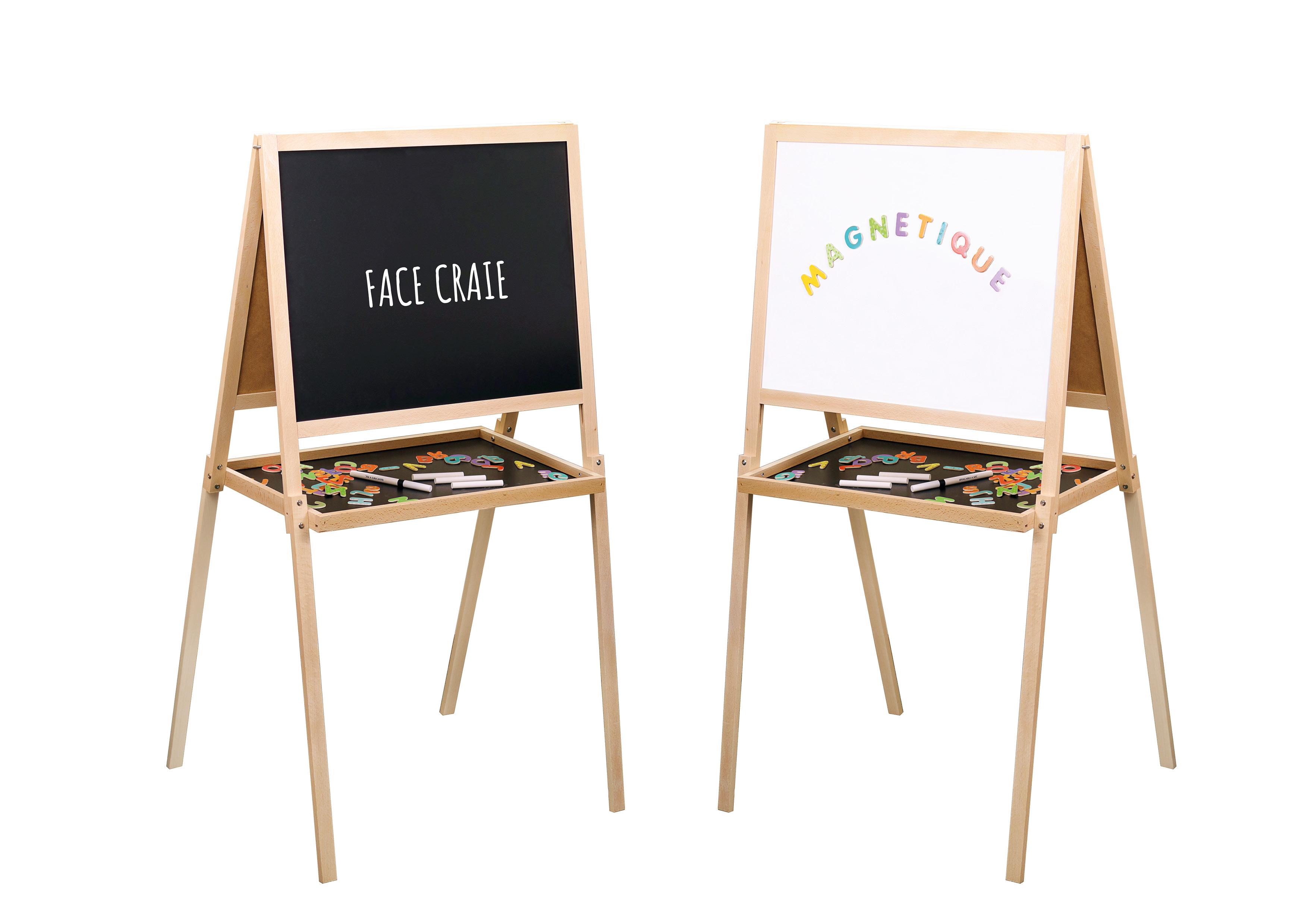 JeuJura Schrijf- en Magneetbord met Krijtbak en Accessoires 105 cm hoog