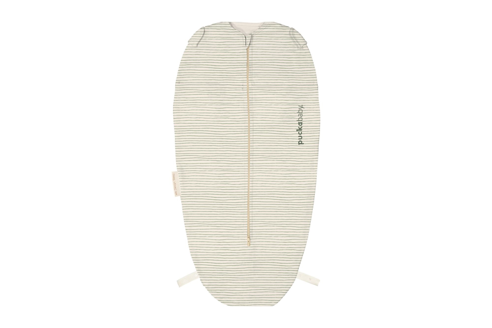 Puckababy Inbakerslaapzak Original Mini Cotton Green Stripes 3-6 maand - Tog 0.5