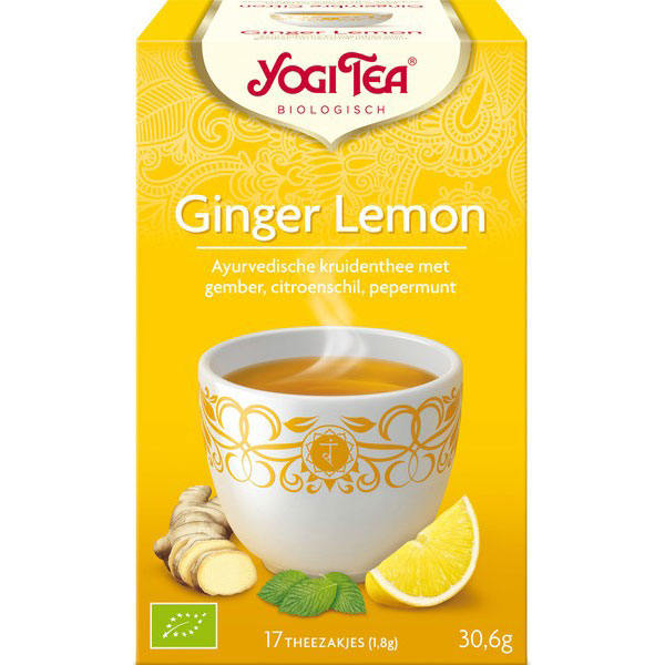 Yogi Tea Ginger Lemon Bio 17 Builtjes Gember, Citroenschil & Pepermunt