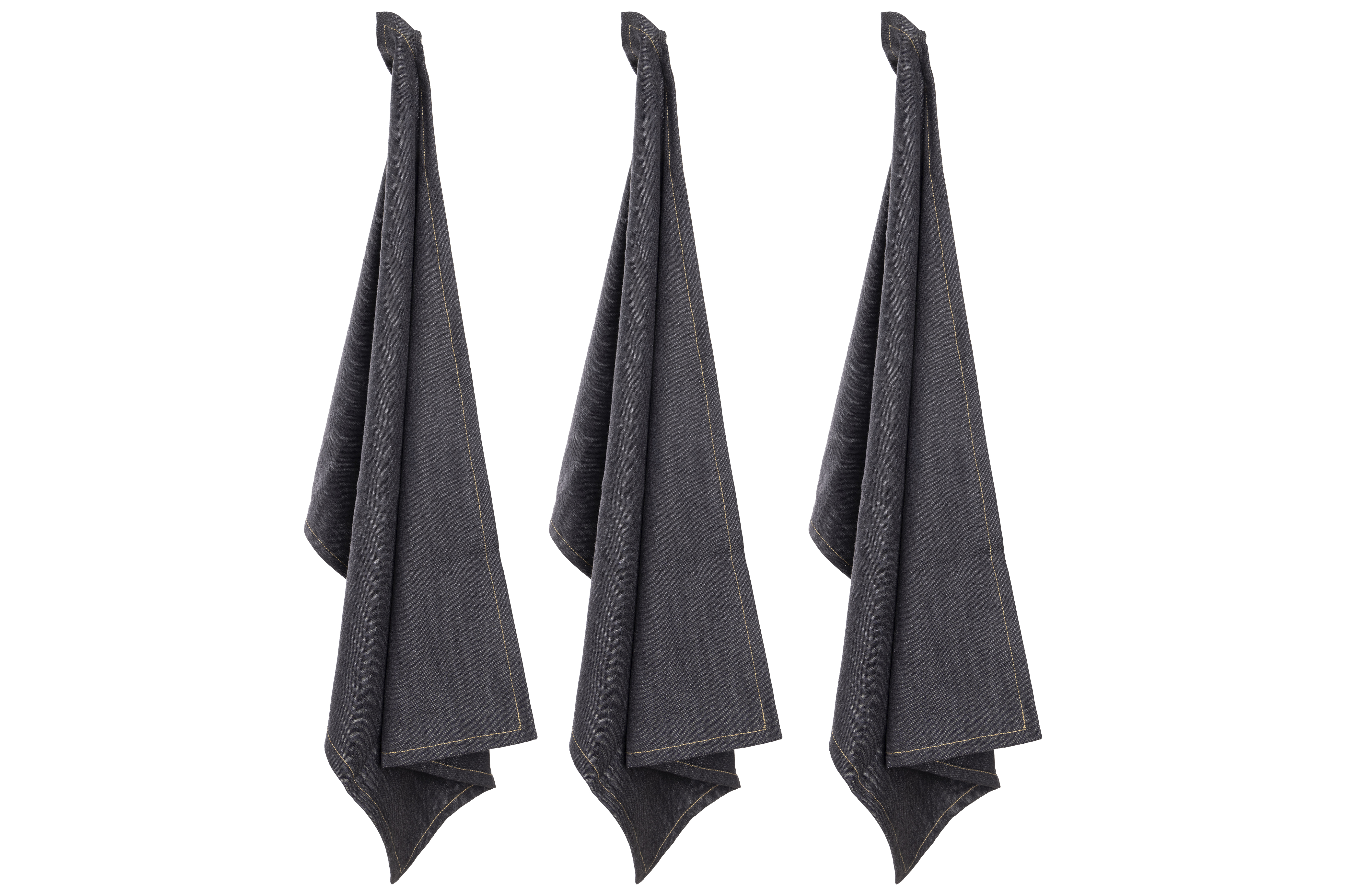 Cosy&Trendy Keukenhanddoek D'nim Donkerblauw 50x70 cm set 3 stuks