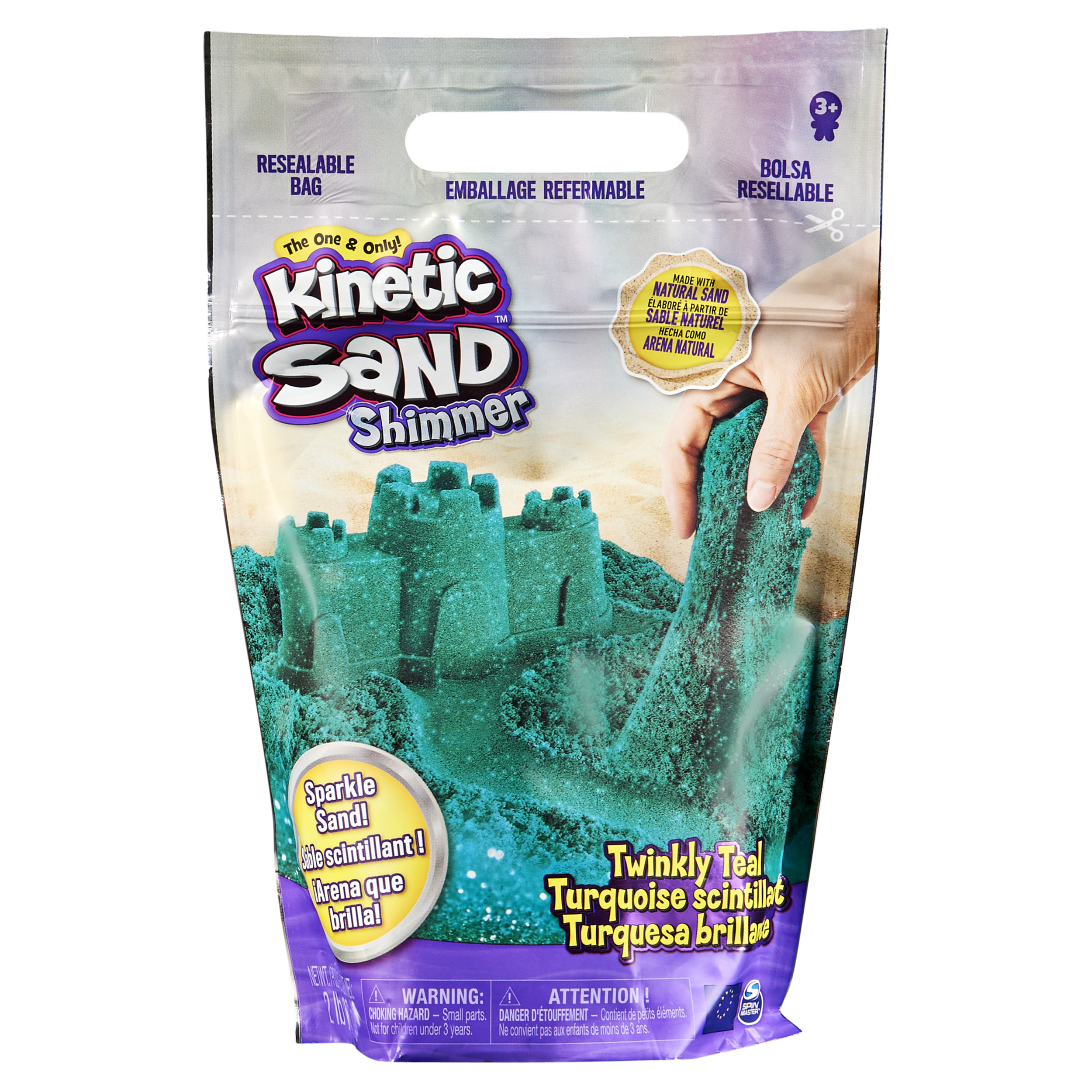 Kinetic Sand, Glitter Sand Twinkly Teal 907 gram